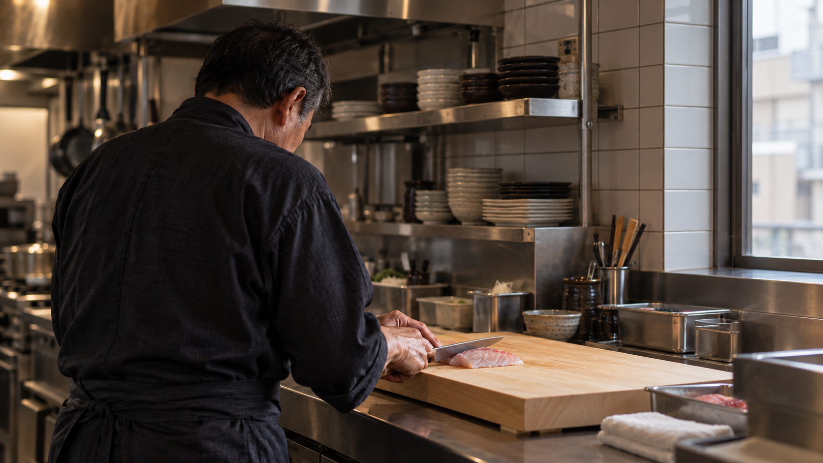 Chef working in a kitchen